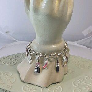 Charm Bracelet, Avon 125 Th Anniversary  Bracelet,Enamual, 12 Charms